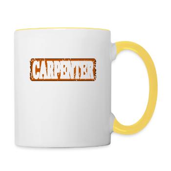 Oui je suis un charpentier Drôle De Conseil d’Expert T-Shirt - Mug contrasté - blanc/jaune - Droite