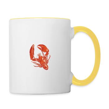 Feed Me With Crustaceans And Tell Me That - Contrasting Mug - white/yellow - Right