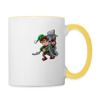 Drôle Noël 2022 - 2022 est tellement elfed Up - Mug contrasté - blanc/jaune - Droite