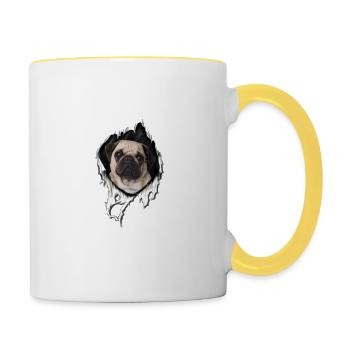 Mein Mops Ist Perfekt Für Alle Hundebesitzer - Tasse zweifarbig - Weiß/Gelb - Rechts
