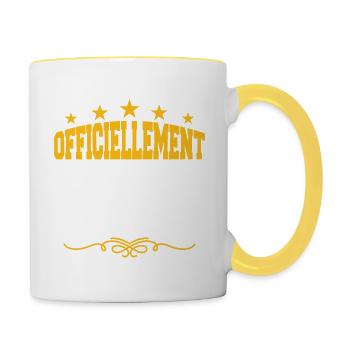 Pêcheur meilleur de tous les temps - Mug contrasté - blanc/jaune - Droite