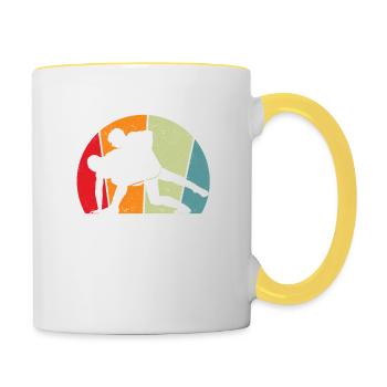 Lutte Maman Style Drôle Lutteur de la fête des mères - Mug contrasté - blanc/jaune - Droite