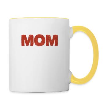 Wrestling Mom Definition Funny Mother's Day - Contrasting Mug - white/yellow - Right