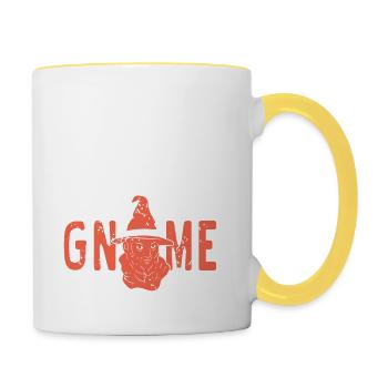 Mon costume humain Je suis en fait un gnome Halloween - Mug contrasté - blanc/jaune - Droite