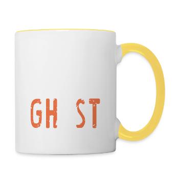 Mon costume humain Je suis en fait un fantôme Halloween - Mug contrasté - blanc/jaune - Droite