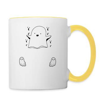 Juste ici pour le Boo-Yaka Funny Ghost Halloween - Mug contrasté - blanc/jaune - Droite