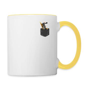 Steam Train Driver Trainspotting - Contrasting Mug - white/yellow - Right