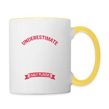 Ne sous-estimez jamais le pouvoir du joueur de golf DAD - Mug contrasté - blanc/jaune - Droite
