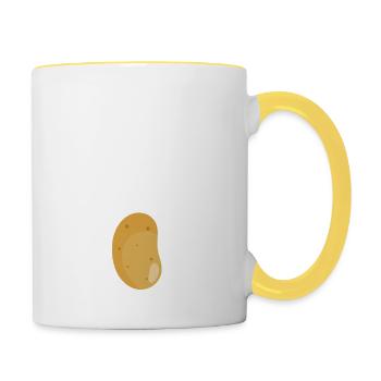 This Is My Human Costume I'm Really A Potato Funny - Contrasting Mug - white/yellow - Right