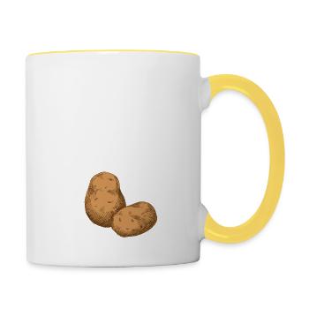 This Is My Human Costume I'm Really A Potato Funny - Contrasting Mug - white/yellow - Right