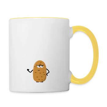 This Is My Human Costume I'm Really A Potato Funny - Contrasting Mug - white/yellow - Right