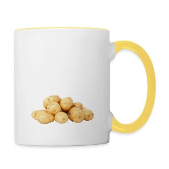 This Is My Human Costume I'm Really A Potato Funny - Contrasting Mug - white/yellow - Right