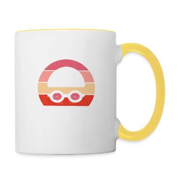 Funny Swimming Team Mum Mother's Day Swim Mom Loud - Contrasting Mug - white/yellow - Right