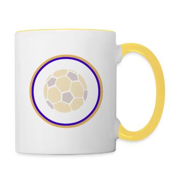ELITE Men's Handball Club Awesome Handball T-Shirt - Tasse zweifarbig - Weiß/Gelb - Rechts
