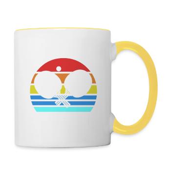 Retro PING PONG Master Cool Table Tennis Designs - Contrasting Mug - white/yellow - Right
