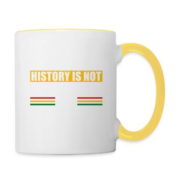 Black history is not just a month, - Contrasting Mug - white/yellow - Right