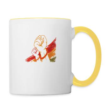 In a world where you can be anything freedom - Contrasting Mug - white/yellow - Right