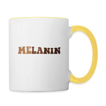 Tout ce dont vous avez besoin est de mélanine fière noire mélanée - Mug contrasté - blanc/jaune - Droite
