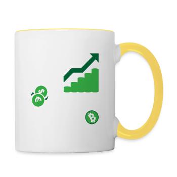 Another Day Another Dividend Retro Funny Investor - Tasse zweifarbig - Weiß/Gelb - Rechts
