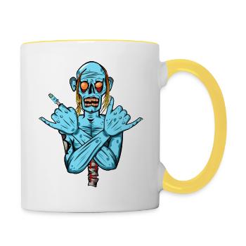 Zombie - Halloween - Contrasting Mug - white/yellow - Right