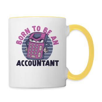 Accountant Bookkeeper Accounting - Contrasting Mug - white/yellow - Right