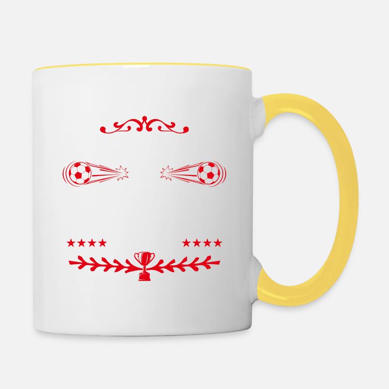 supporteur de Lille - fan de lille comme papa !! - Mug contrasté - blanc/jaune