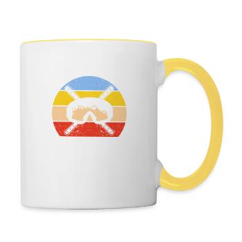 Mon médicament préféré est le ski blanc sur neige poudreuse - Mug contrasté - blanc/jaune - Droite