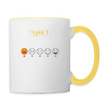 Awareness of type 1 diabetes - Contrasting Mug - white/yellow - Right