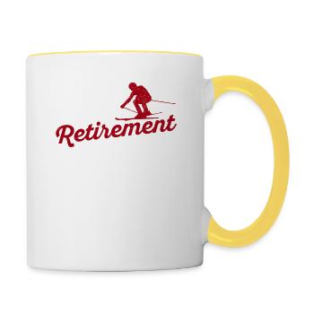 Mein Ruhestandsplan Skifahren Lustig Wintersport - Tasse zweifarbig - Weiß/Gelb - Rechts