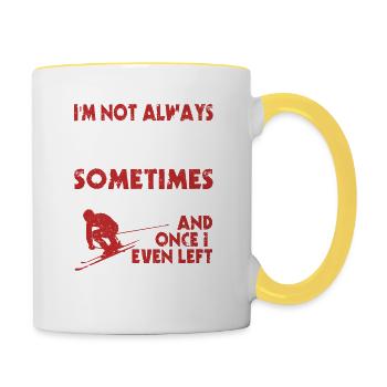 Je ne skie pas toujours le sommeil alimentaire - Mug contrasté - blanc/jaune - Droite