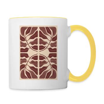 Art Nouveau, Arts & Crafts, Esthétique, Vintage-1900 - Mug contrasté - blanc/jaune - Droite