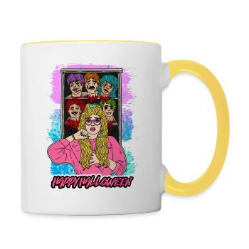 HAPPY HALLOWEEN GIRL Apocalypse Horror Monster - Contrasting Mug - white/yellow - Right