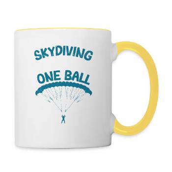 Skydiving, because for other sports only - Contrasting Mug - white/yellow - Right