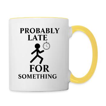 Probably Late For Something - Contrasting Mug - white/yellow - Right