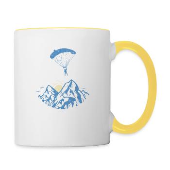 Cool Funny Skydiving Lover Skydiver - Contrasting Mug - white/yellow - Right