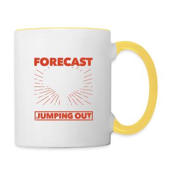 Prédiction du week-end 100% de chance d'un - Mug contrasté - blanc/jaune - Droite