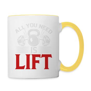 Training - Tasse zweifarbig - Weiß/Gelb - Rechts