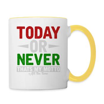 Motivation - Tasse zweifarbig - Weiß/Gelb - Rechts