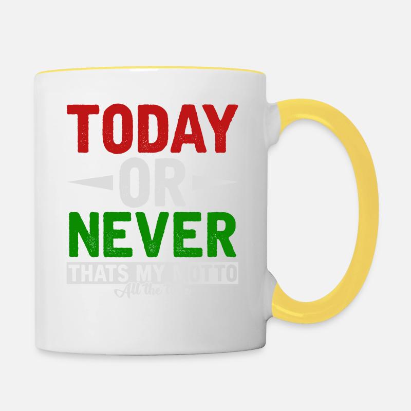 Motivation - Tasse zweifarbig - Weiß/Gelb