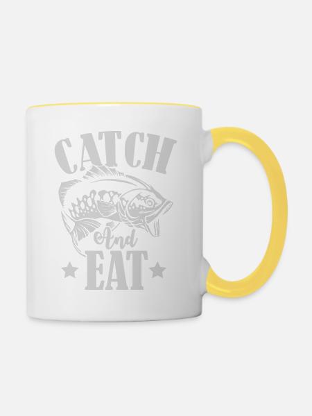 Catch Fish - Tasse zweifarbig - Weiß/Gelb