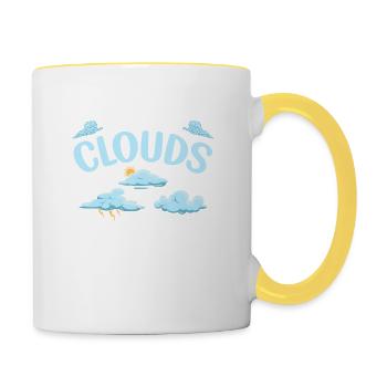 I Look At Clouds And I Know Things Meteorologist - Contrasting Mug - white/yellow - Right