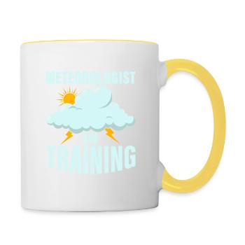 Météorologue en formation Météorologie météorologique - Mug contrasté - blanc/jaune - Droite