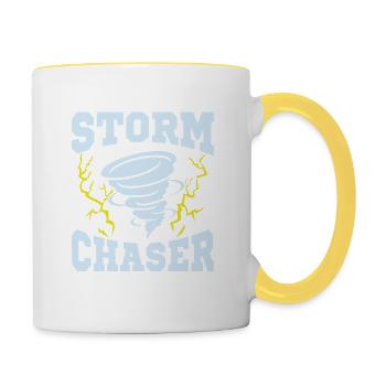 Storm Chaser Meteorologist Meteorology - Tasse zweifarbig - Weiß/Gelb - Rechts