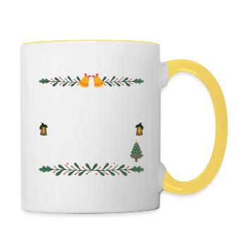 Most Likely To Ask Santa To Define Good Christmas - Contrasting Mug - white/yellow - Right