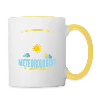 Croyez-moi, je suis météorologue météorologie météo - Mug contrasté - blanc/jaune - Droite