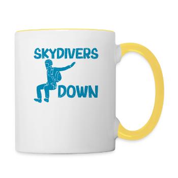 Fallschirmspringer Fallschirmspringer gehen jedes - Tasse zweifarbig - Weiß/Gelb - Rechts
