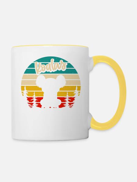 Liebe Koalas - Tasse zweifarbig - Weiß/Gelb
