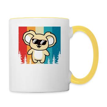 Best Koala Dad of All Time Koala Bear - Contrasting Mug - white/yellow - Right