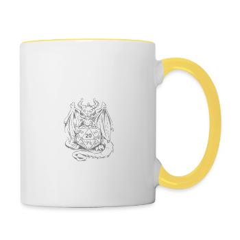 Stylo et papier pour RPG Gaming Father - Mug contrasté - blanc/jaune - Droite