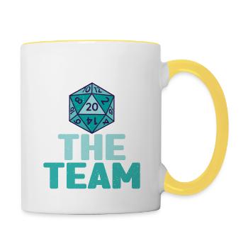 Stylo et papier pour RPG Gaming Father - Mug contrasté - blanc/jaune - Droite